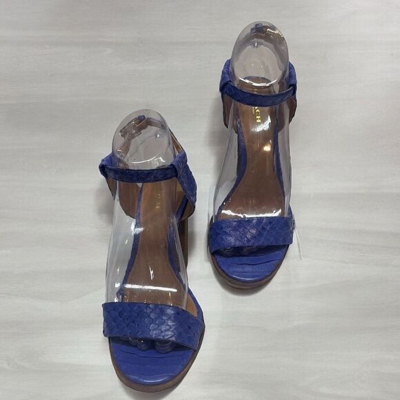 Coach Periwinkle Ankle, Strap Python Leather, Wedge Heel Shoes size 7 1/2 - Picture 3 of 5